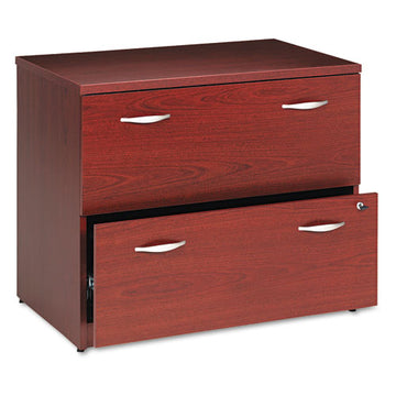 Bush® Series C Lateral File, 2 Legal-letter-a4-a5-size File Drawers, Hansen Cherry-graphite Gray, 35.75" X 23.38" X 29.88" freeshipping - TVN Wholesale
